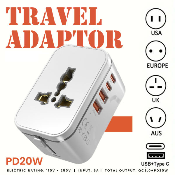 Travel Adaptor - 2U  Electronics & Gadgets Travel & Outdoor Accessories Other Travel & Outdoor Accessories New Arrivals Adaptors EGT1046-01.png
