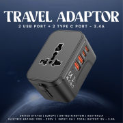 Travel Adaptor - 2U + 2C - 3.4A Fast Charge  Electronics & Gadgets Travel & Outdoor Accessories Other Travel & Outdoor Accessories New Arrivals Adaptors EGT1045-01.png
