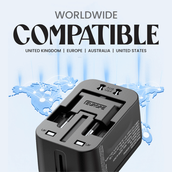 Travel Adaptor - 2U + 2C - 3.4A Fast Charge  Electronics & Gadgets Travel & Outdoor Accessories Other Travel & Outdoor Accessories New Arrivals Adaptors EGT1045-05.png
