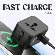 Travel Adaptor - 2U + 2C - 3.4A Fast Charge  Electronics & Gadgets Travel & Outdoor Accessories Other Travel & Outdoor Accessories New Arrivals Adaptors EGT1045-07.png