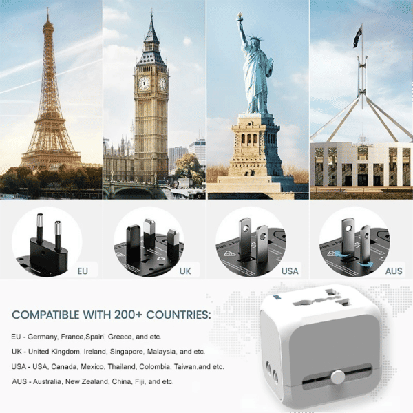 Travel Adaptor - 2U  Electronics & Gadgets Travel & Outdoor Accessories Other Travel & Outdoor Accessories New Arrivals Adaptors EGT1043-05.png