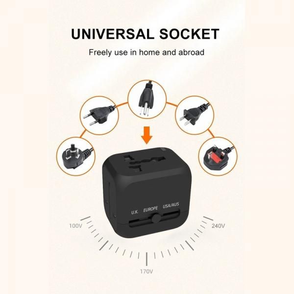 Travel Adaptor - 2U + 1C - 3.0A Fast Charge  Electronics & Gadgets Travel & Outdoor Accessories Other Travel & Outdoor Accessories New Arrivals Adaptors EGT1042-03.jpg