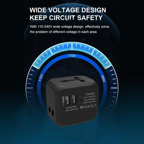 Travel Adaptor - 2U + 1C - 3.0A Fast Charge  Electronics & Gadgets Travel & Outdoor Accessories Other Travel & Outdoor Accessories New Arrivals Adaptors EGT1042-06.jpg