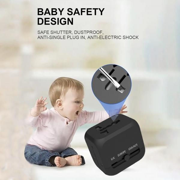 Travel Adaptor - 2U + 1C - 3.0A Fast Charge  Electronics & Gadgets Travel & Outdoor Accessories Other Travel & Outdoor Accessories New Arrivals Adaptors EGT1042-07.jpg