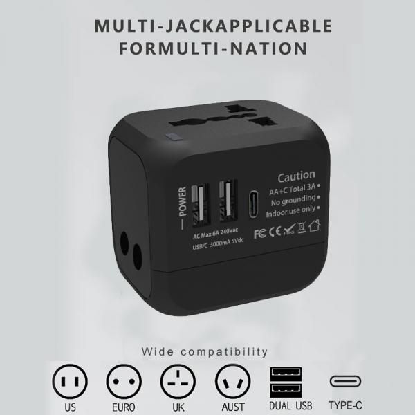 Travel Adaptor - 2U + 1C - 3.0A Fast Charge  Electronics & Gadgets Travel & Outdoor Accessories Other Travel & Outdoor Accessories New Arrivals Adaptors EGT1042-08.jpg