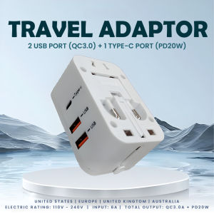 Travel Adaptor - 2U  Electronics & Gadgets Travel & Outdoor Accessories Other Travel & Outdoor Accessories New Arrivals Adaptors EGT1041-01.png
