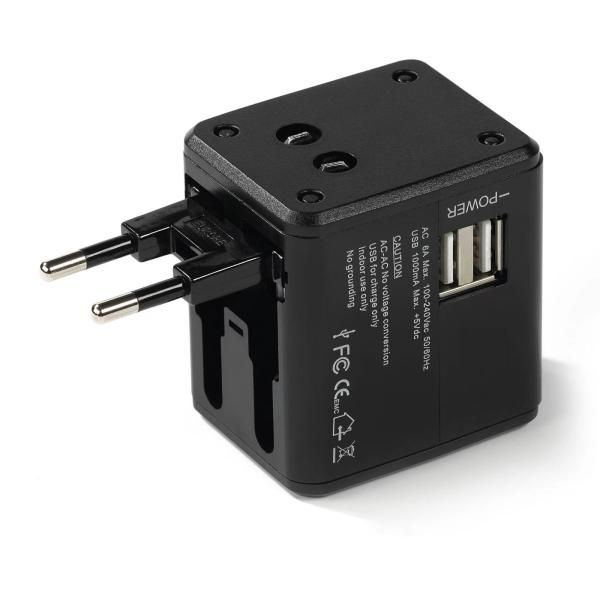 Travel Adaptor - 2 USB - 2.1A Fast Charge  Electronics & Gadgets Travel & Outdoor Accessories Other Travel & Outdoor Accessories New Arrivals Adaptors EGT1039-03.jpg