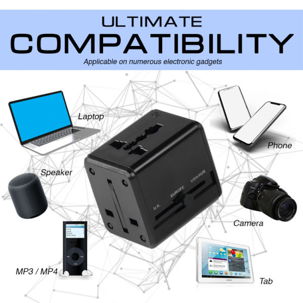 Travel Adaptor - 2 USB - 2.1A Fast Charge  Electronics & Gadgets Travel & Outdoor Accessories Other Travel & Outdoor Accessories New Arrivals Adaptors EGT1039-04.png