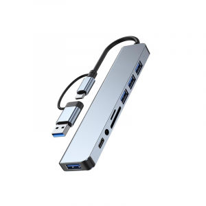 HUB08 - 4U + 1C + 1TF + 1SD + 3.5mm Jack USB Hub  Electronics & Gadgets Others Computer & Mobile Accessories Gadget New Arrivals EMU1012-01.png