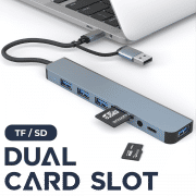 HUB08 - 4U + 1C + 1TF + 1SD + 3.5mm Jack USB Hub  Electronics & Gadgets Others Computer & Mobile Accessories Gadget New Arrivals EMU1012-02.png