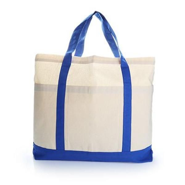 Voltrax Two - Tone Cotton Blue Tote Bag Tote Bag / Non-Woven Bag Bags Best Deals TNW1022