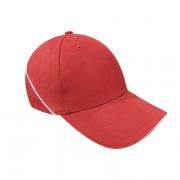 Brushed Cotton Cap w Piping Sandwich Silver Buckle-AP Headgears CAP1104RED