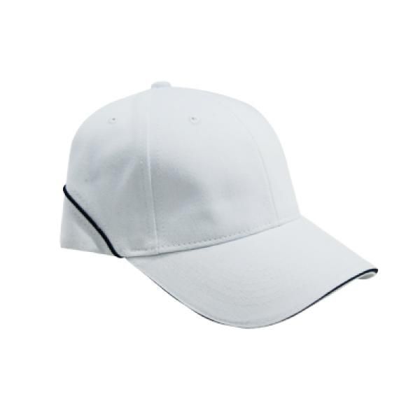 Brushed Cotton Cap w Piping Sandwich Silver Buckle-AP Headgears CAP1104WTH