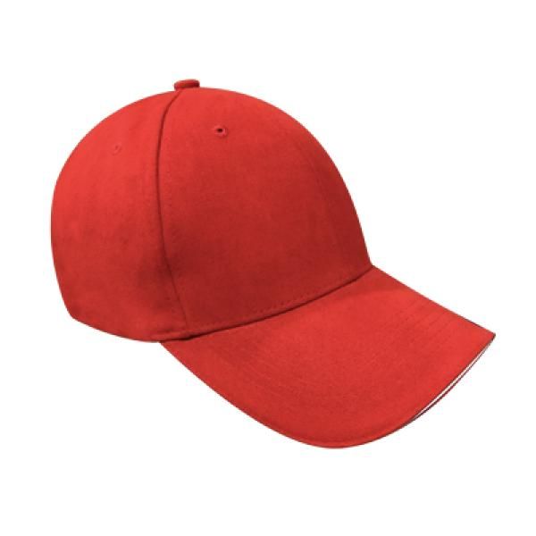 Cotton Till Cap  Sandich&Silver Buckle-AP Headgears CAP1105RED