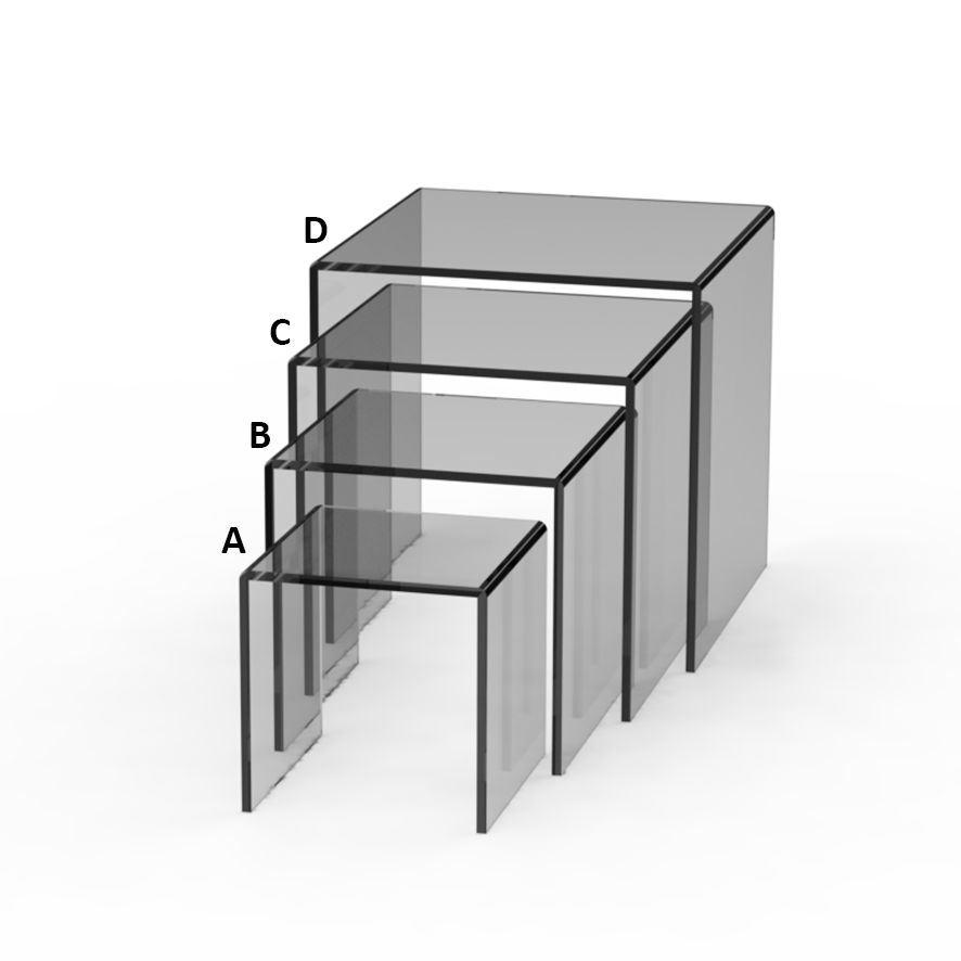 Acrylic Display Risers - Square Set of 4