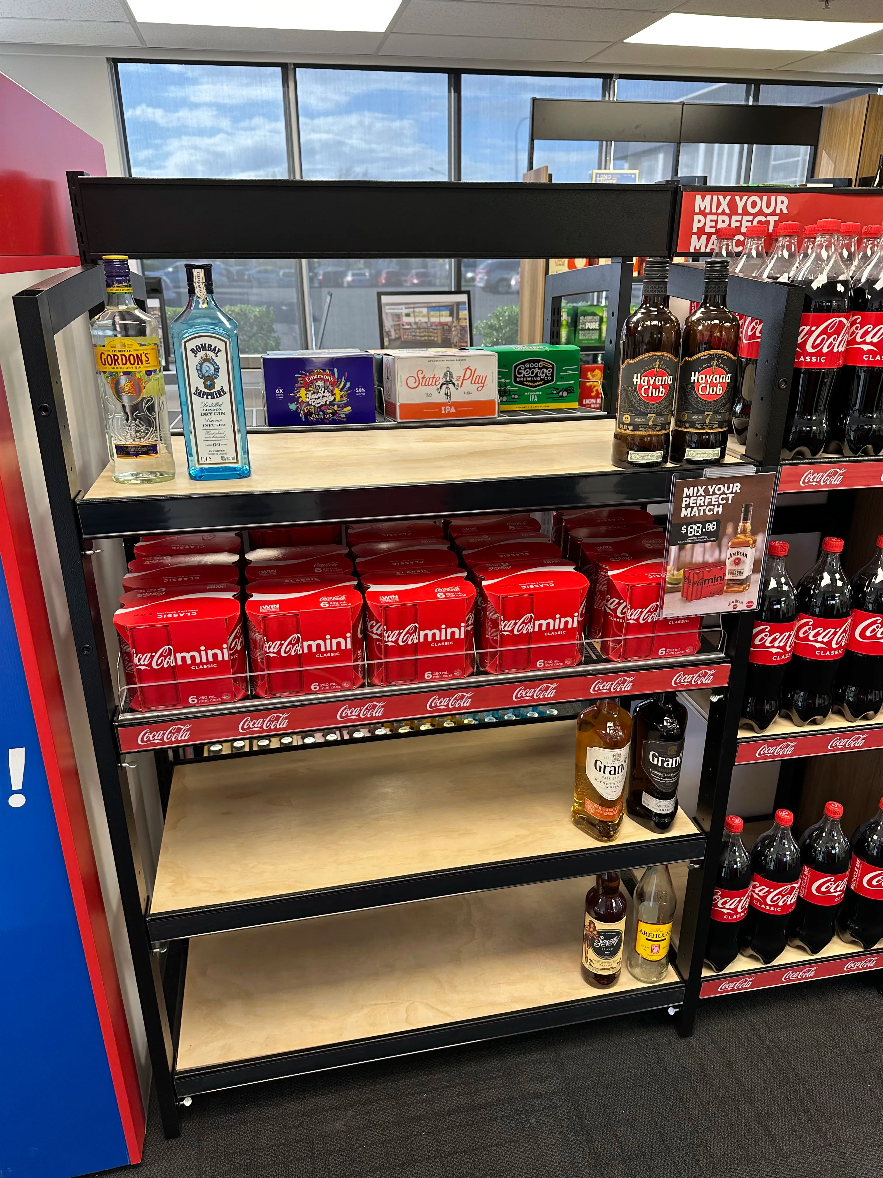 Coca-Cola promotional shelving