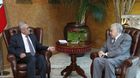 Lakhdaras Brahimi (kairėje) susitiko su Libano prezidentu Micheliu Sleimanu. Press TV nuotr.