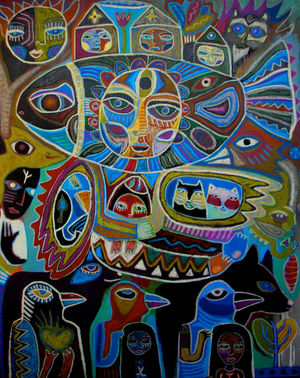 Animalisto Žuviagalvio Procesija. Artūro Rožkovo pieš.