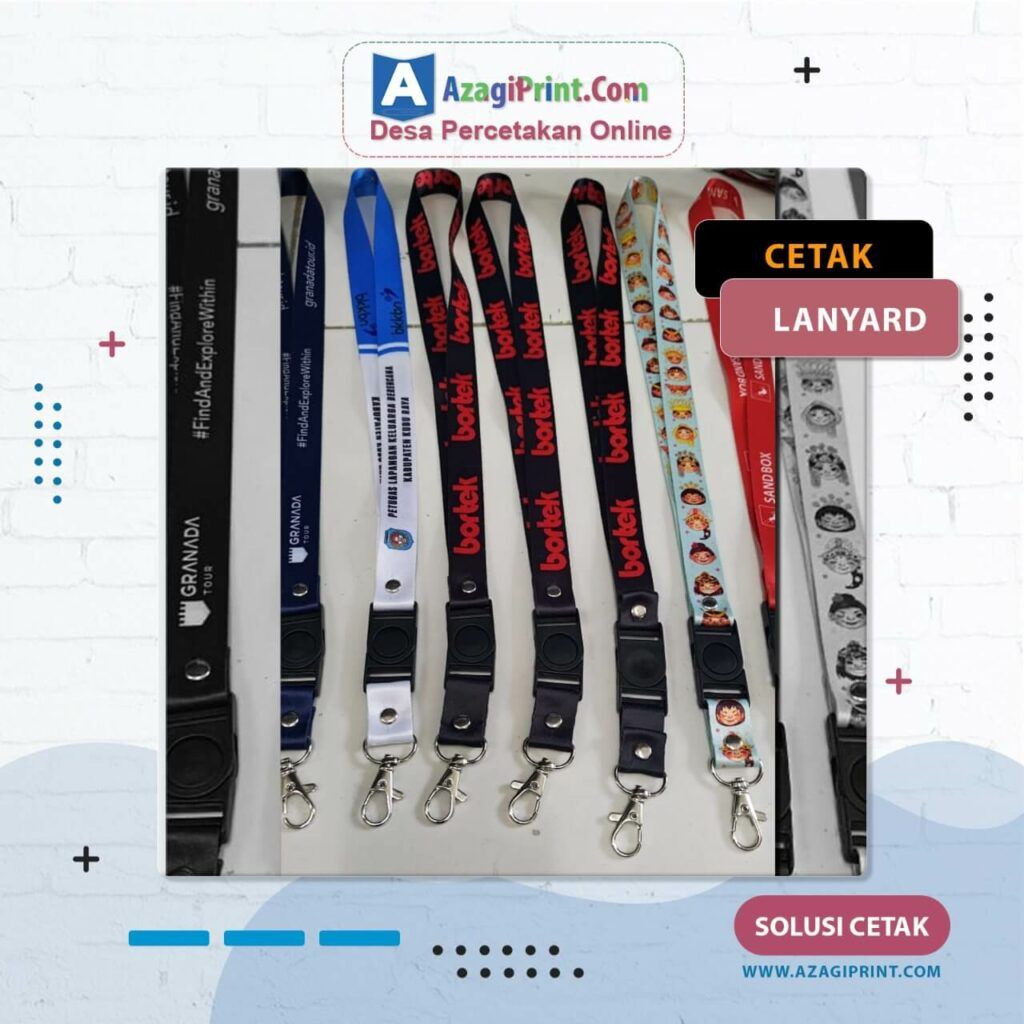 3 Jenis Bahan Lanyard yang Paling Sering digunakan yang Harus Kamu ketahui 1 1 Bahan Lanyard - Lanyard atau yang lebih dikenal tali id card merupakan tali yang biasanya digunakan untuk menggantung id card. Cara menggunakan tali lanyard adalah dengan digantungkan di leher. Tali lanyard atau tali id card biasanya digunakan pada tanda pengenal karyawan, id card panitia, dan untuk nametag. Tali Lanyarad bergaransi 100%