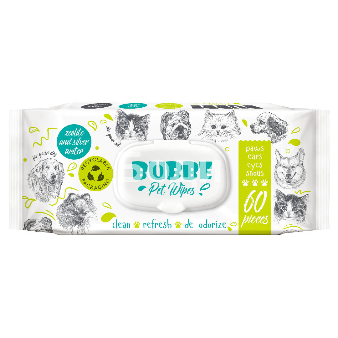 BUBE MOIST WIPES FOR HOUSEHOLD PETS 60 pcs.