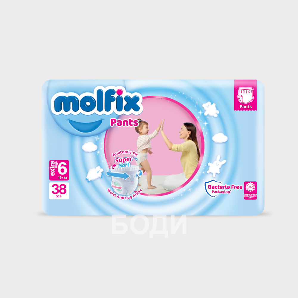 ПАМПЕРС МОЛФИКС ГАЩИ №6 15+КГ 38бр