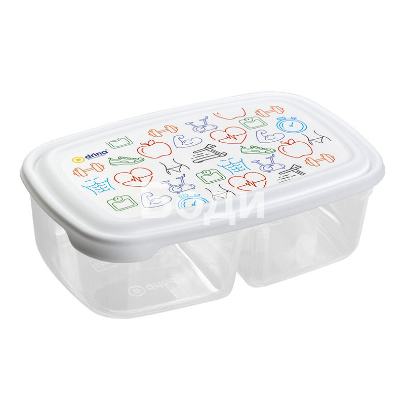 DRINA STORAGE BOX FOOD STILO DECO 0.250ml.+0.250ml. 2