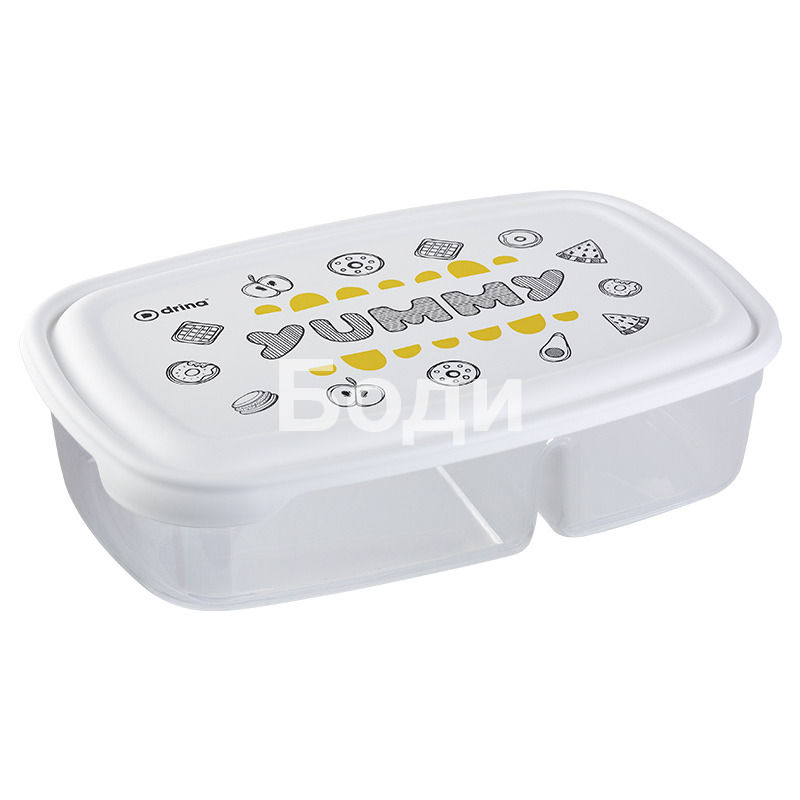 DRINA STORAGE BOX FOOD STILO DECO 0.900ml + 0.500ml. 2