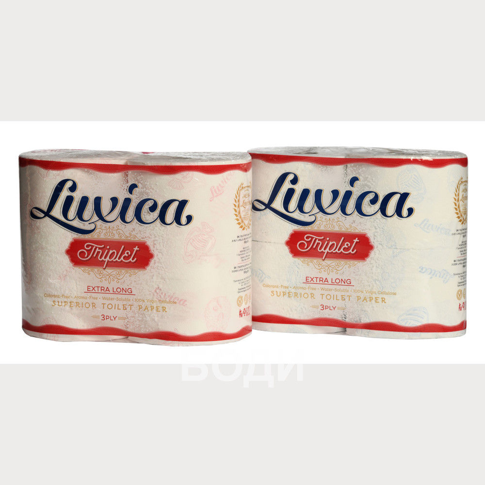 ТОАЛЕТНА ХАРТИЯ  ЛУКСИКА 4-КА 800гр.DECOR Triplet extra long