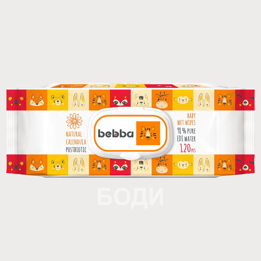 БЕБА МОКРИ КЪРПИ КАПАК  НЕВЕН И ПОСТБИОТИК 120бр.