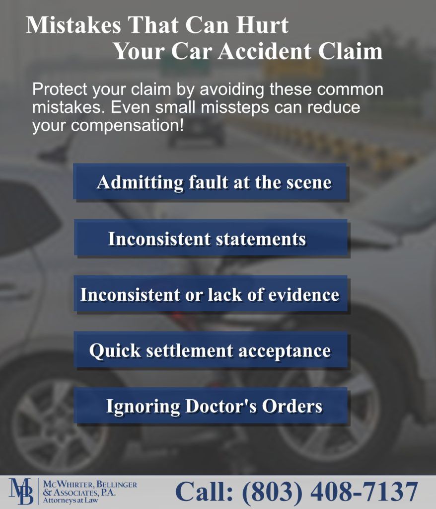 Factors and mistakes that can diminish the value of your car accident claim.