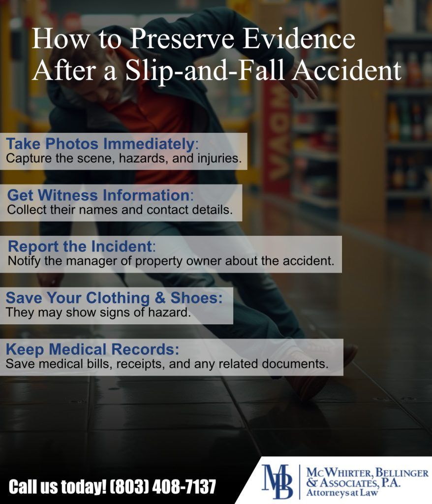 How to preserve evidence after a slip and fall accident.