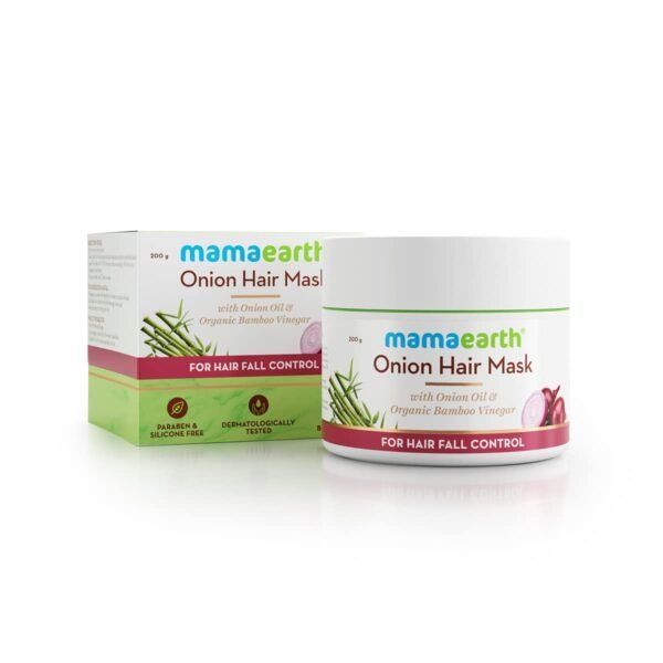 Mamaearth's Onion Hair Mask for Hairfall Control with Organic Bamboo Vinegar 200gm