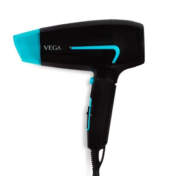 VEGA U-Style 1600 W Foldable Hair Dryer For Men & Women With Cool Shot Button, Black, (VHDH-24)