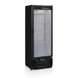 Expositor Vertical Porta De Vidro 410 Litros 127v GPTU-40PR Preta Gelopar