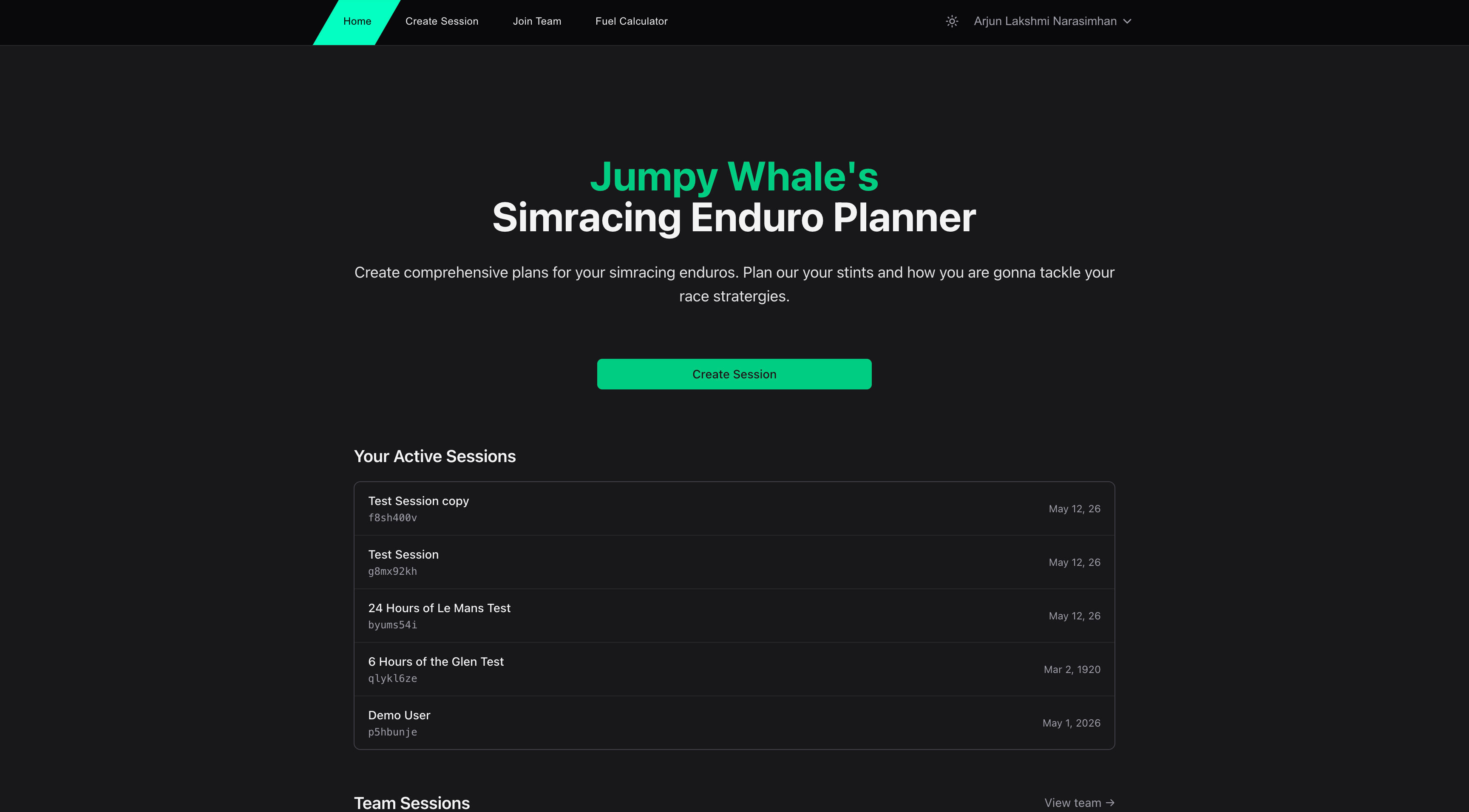 Jumpy Whale's Simracing Enduro Planner