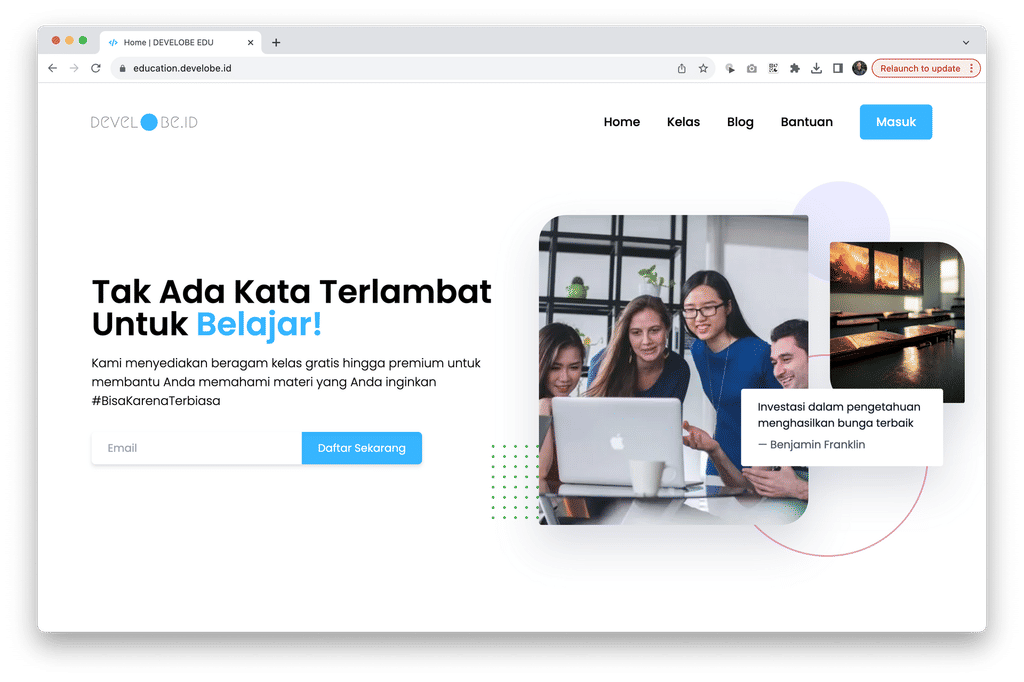 DEVELOBE Edu - Learning Website