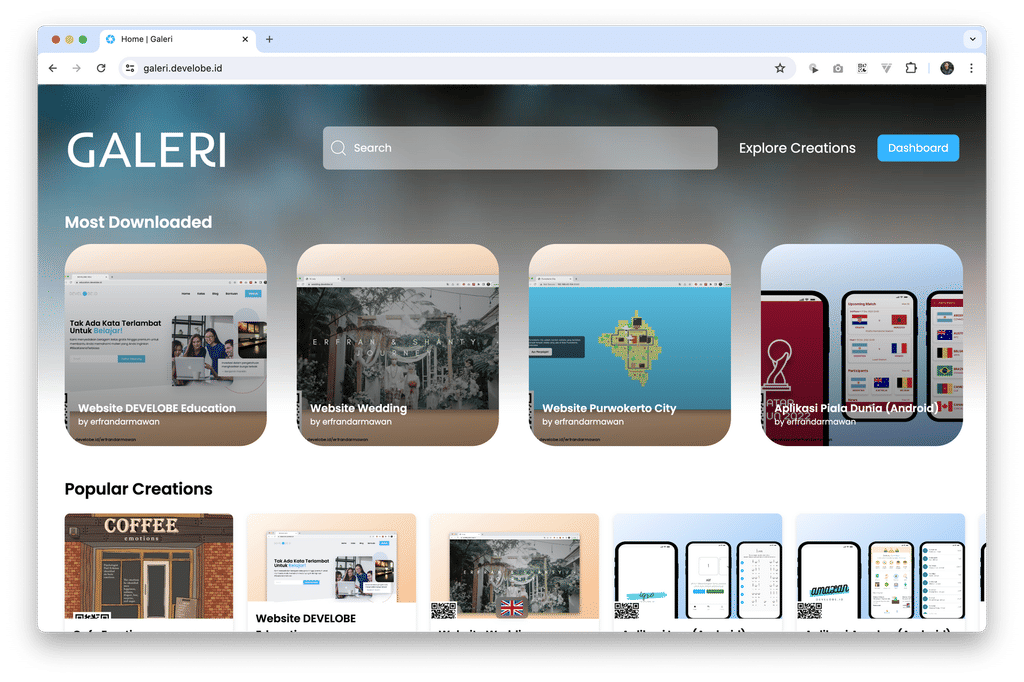 Galeri DEVELOBE - SaaS Website