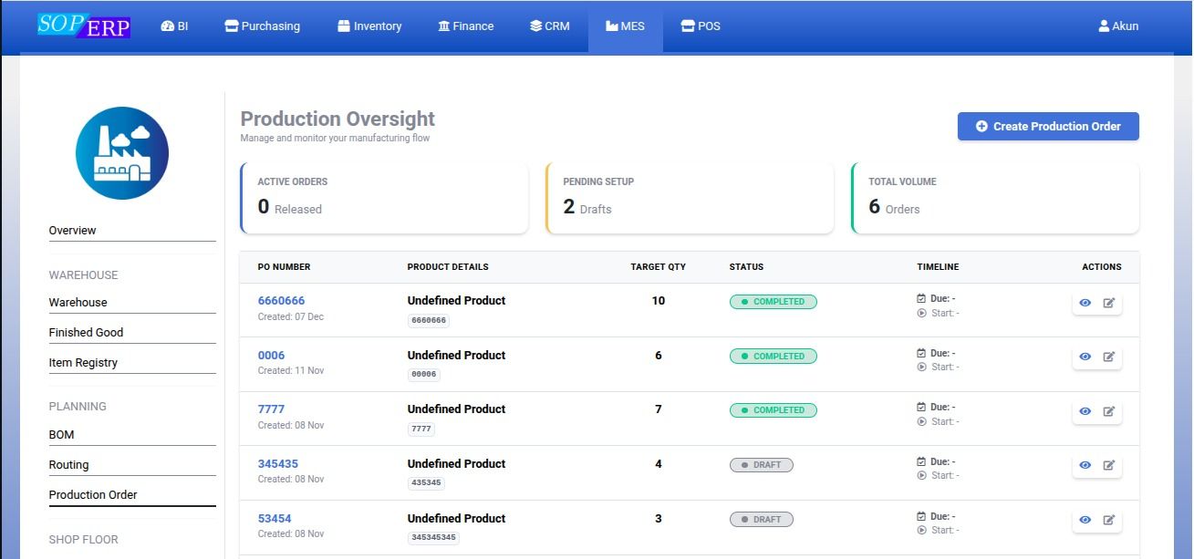 Sistem POS & ERP Produksi dan Manufaktur terintegrasi dengan inventaris dan keuangan