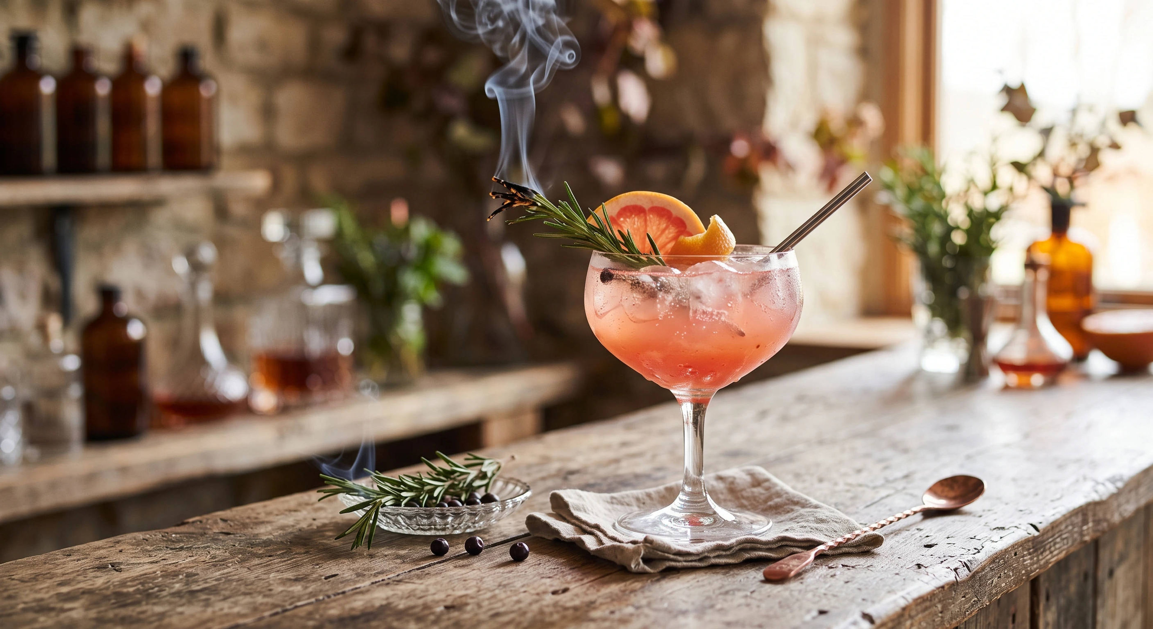 Smoked Rosemary Grapefruit
