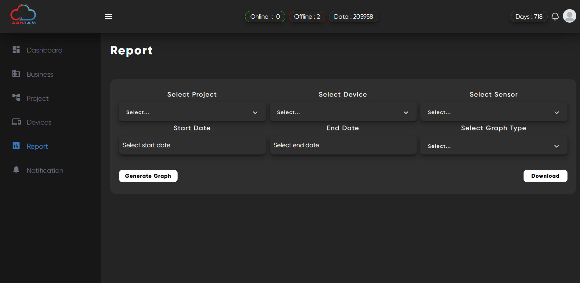 Detailed IoT Analytics Report Interface