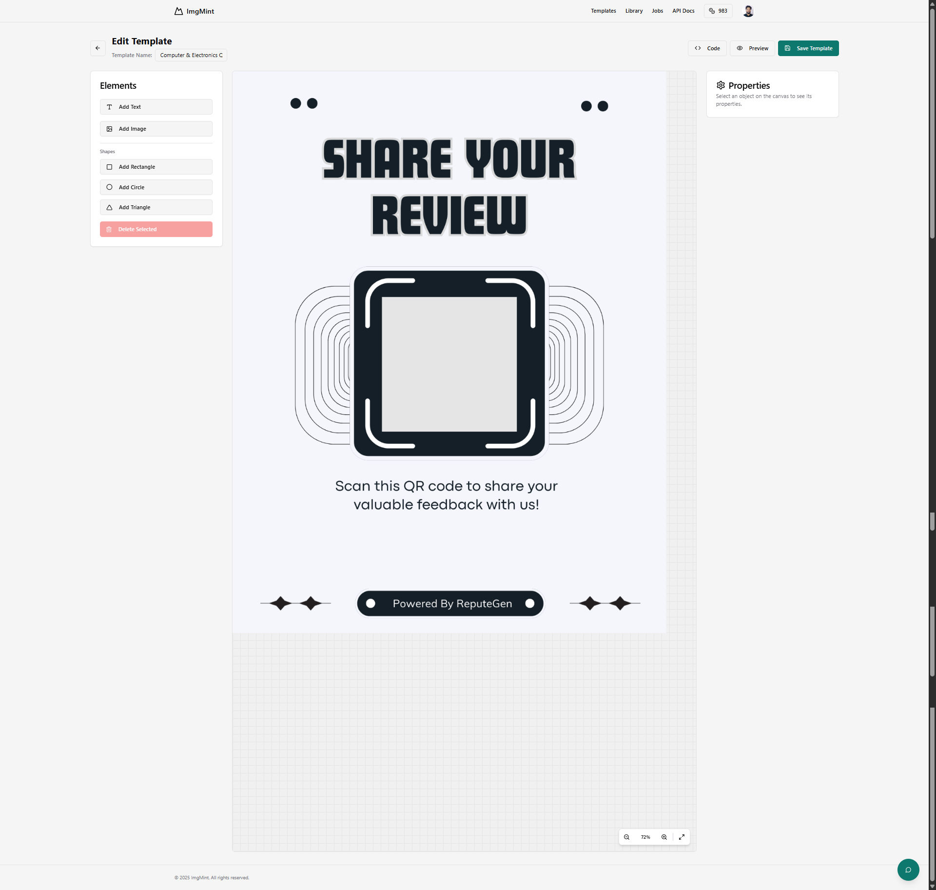 ImgMint Visual Template Editor