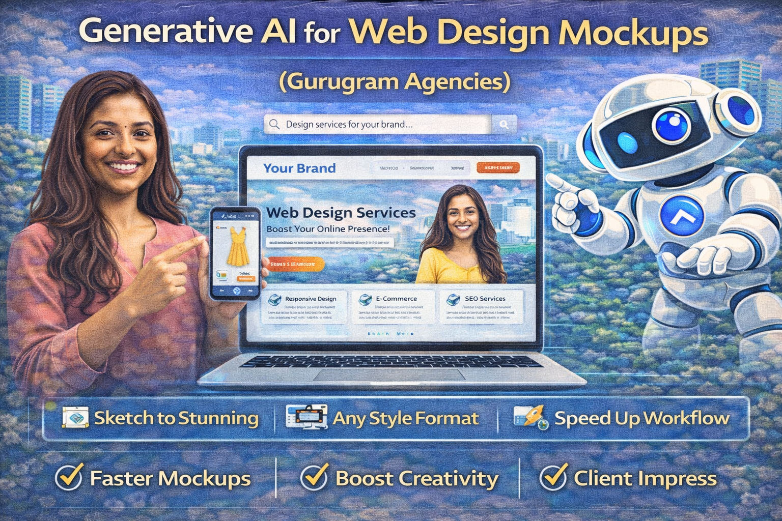 Generative AI for web design mockups Gurugram agencies