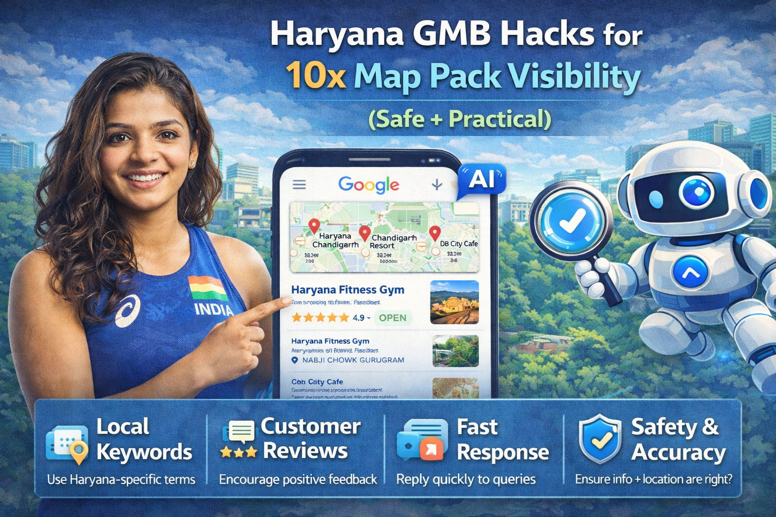 Haryana GMB hacks for 10x map pack visibility safe practical