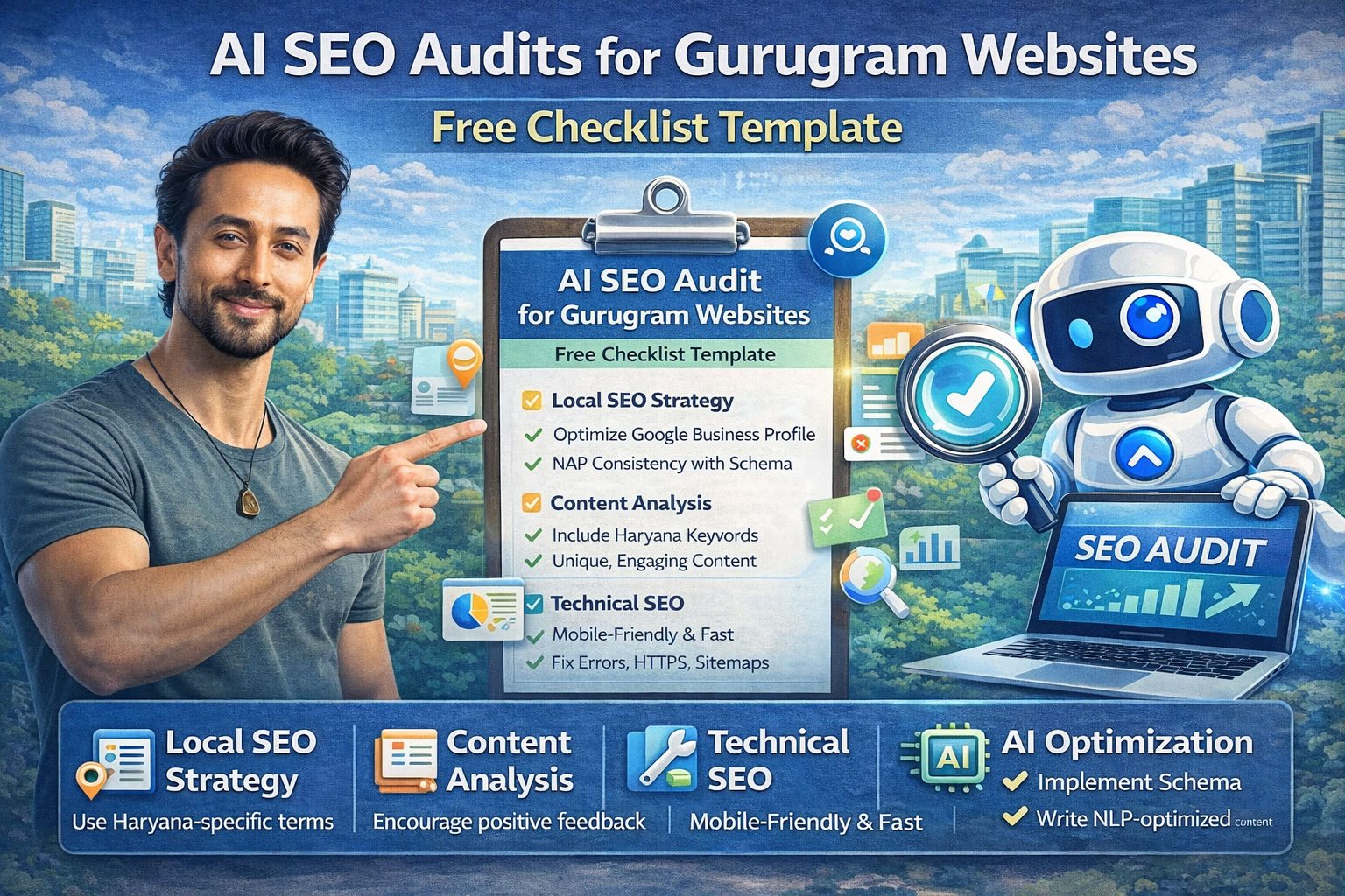 AI SEO audits for Gurugram websites free checklist template