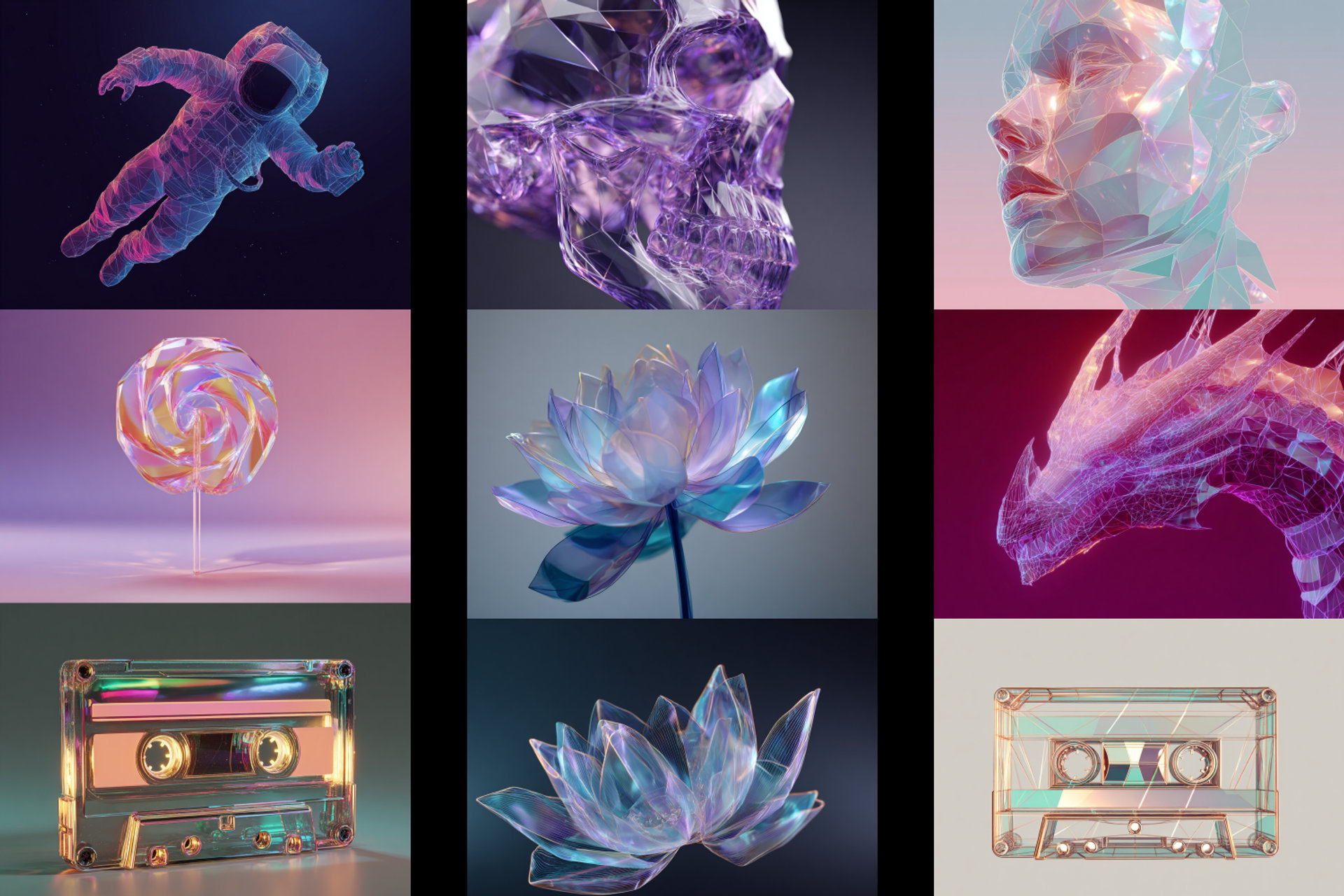 Holographic Wireframes by @LudovicCreator