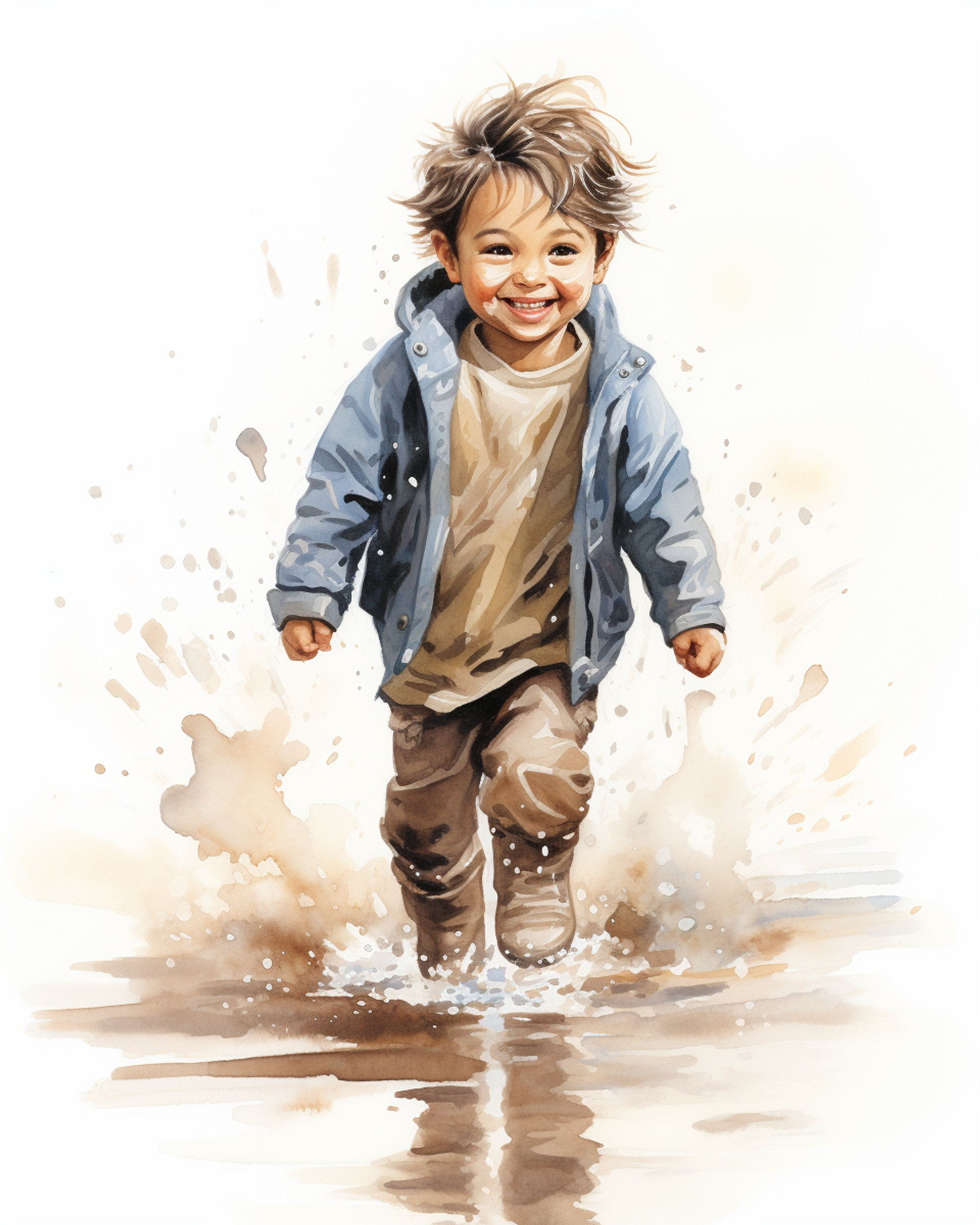 Watercolor Illustrations Of Babies (MidJourney)