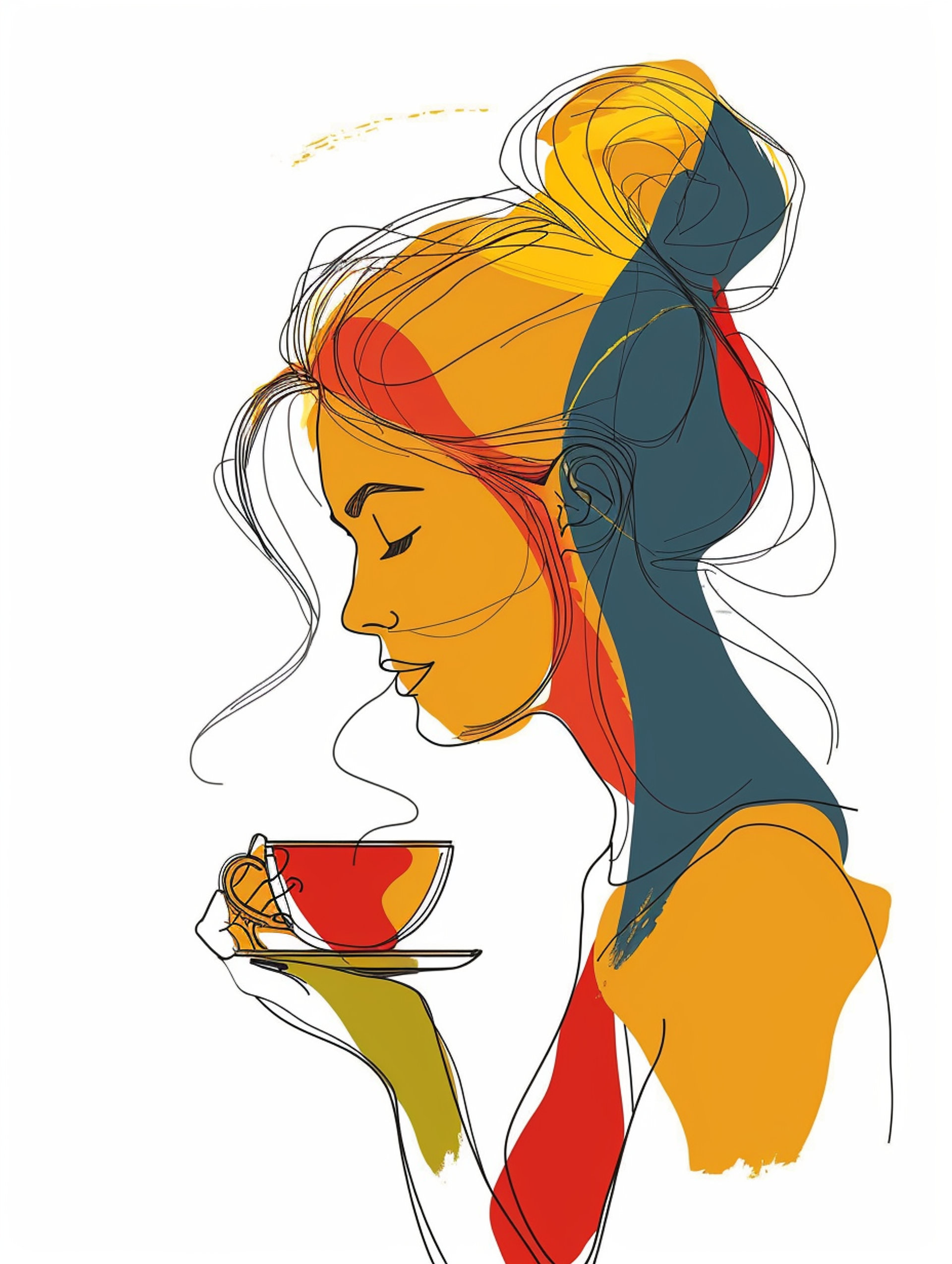 Colorful One Line Drawings (Midjourney)