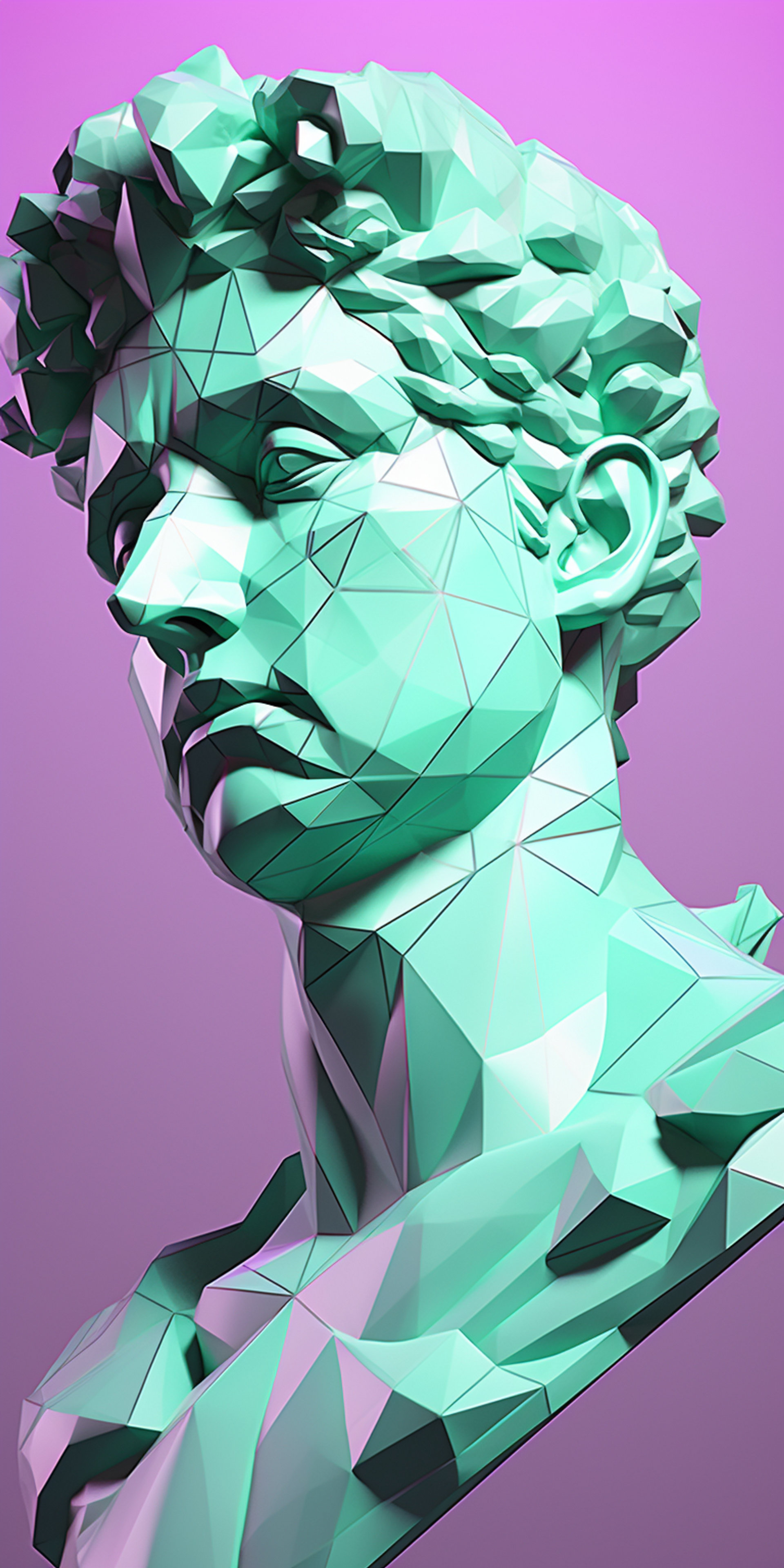 Polygonal Statue Wallpaper
