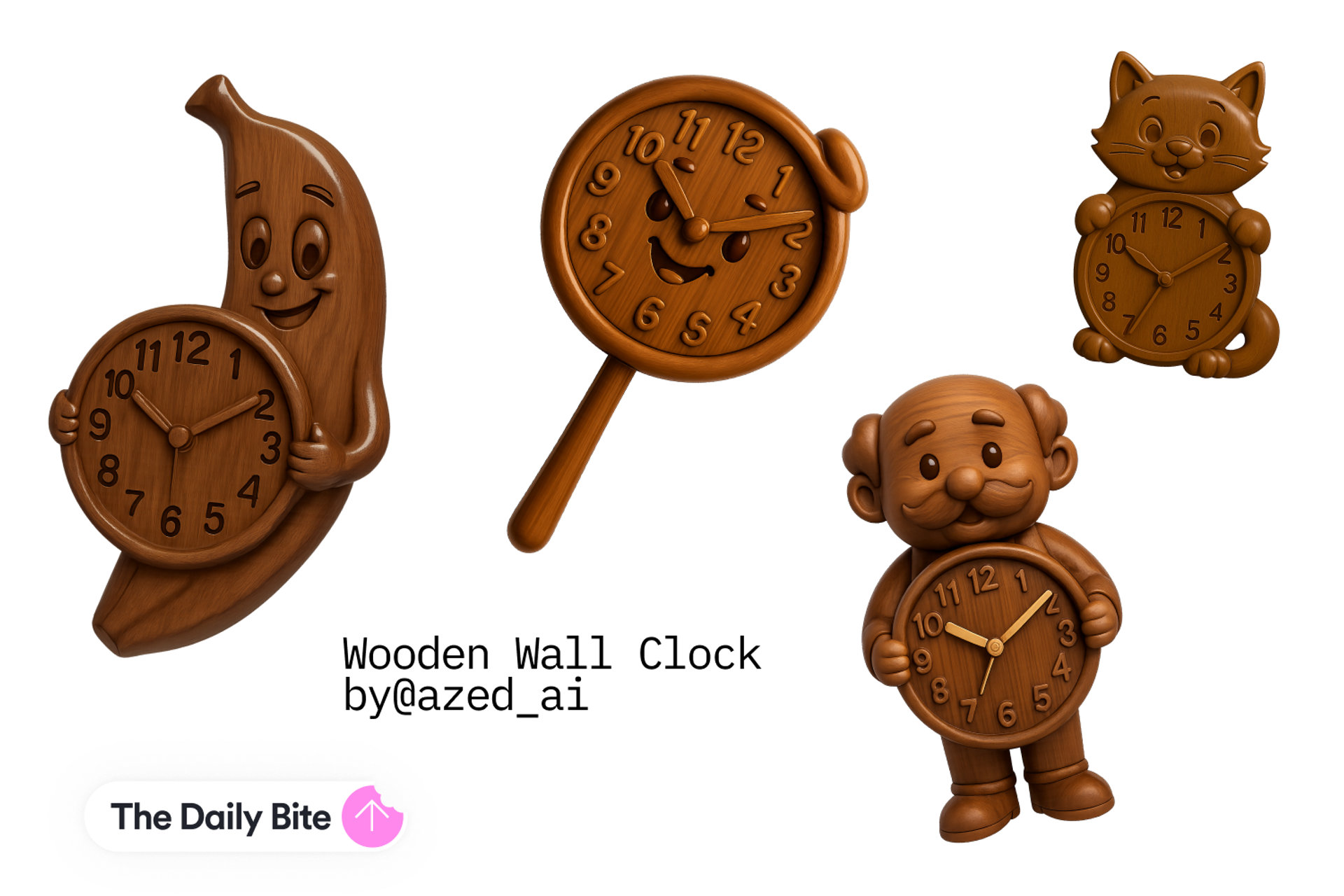 🕰️ Wooden Wall Clock by @azed_ai