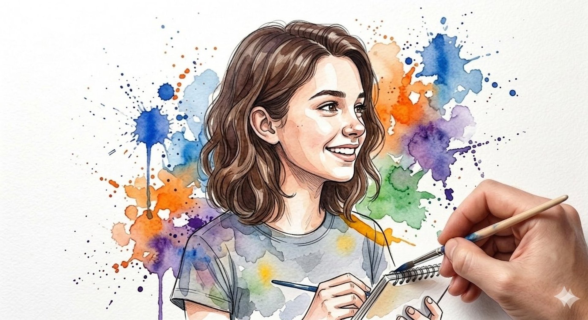 Digital Portrait Illustration Ink-Sketch Styled